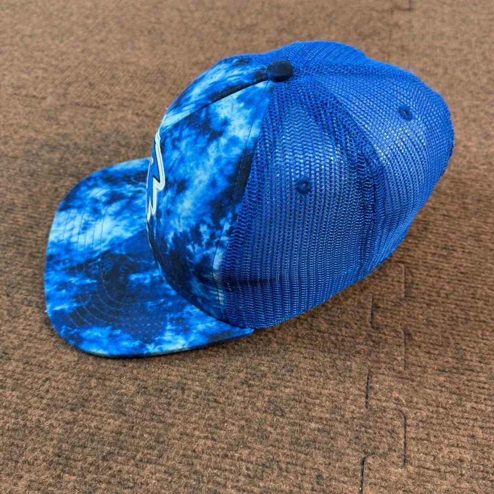 A- Sonic The Hedgehog Kids Blue Tie Dye Trucker Hat Snapback Cap OSFA RN115665